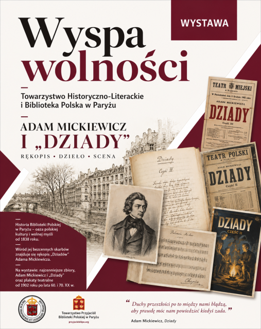 „Wyspa wolności. Towarzystwo Historyczno-Literackie i Biblioteka Polska w Paryżu” – wystawa w Filii nr 2